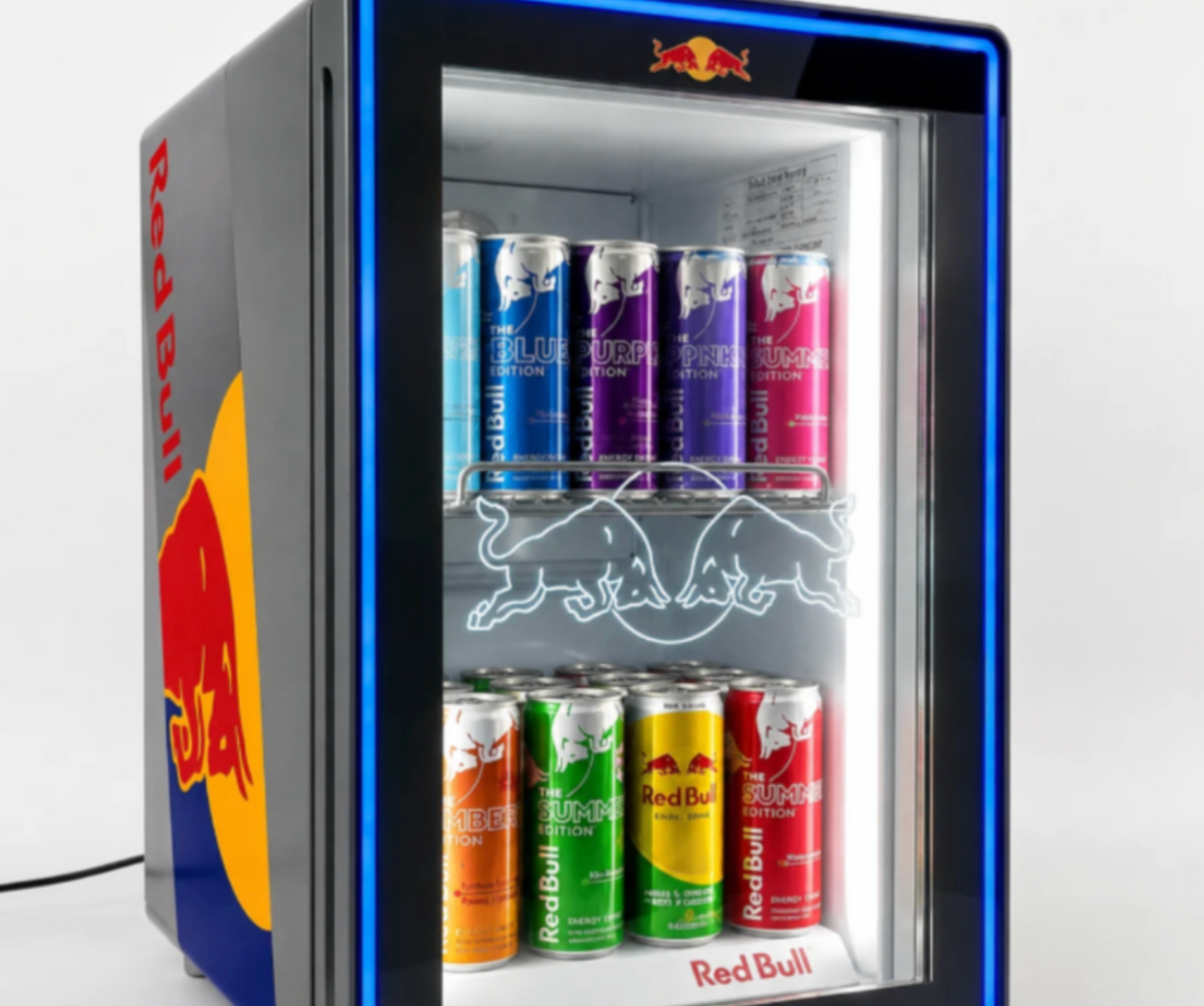 Red BuII Fridge | 24 Cans FREE